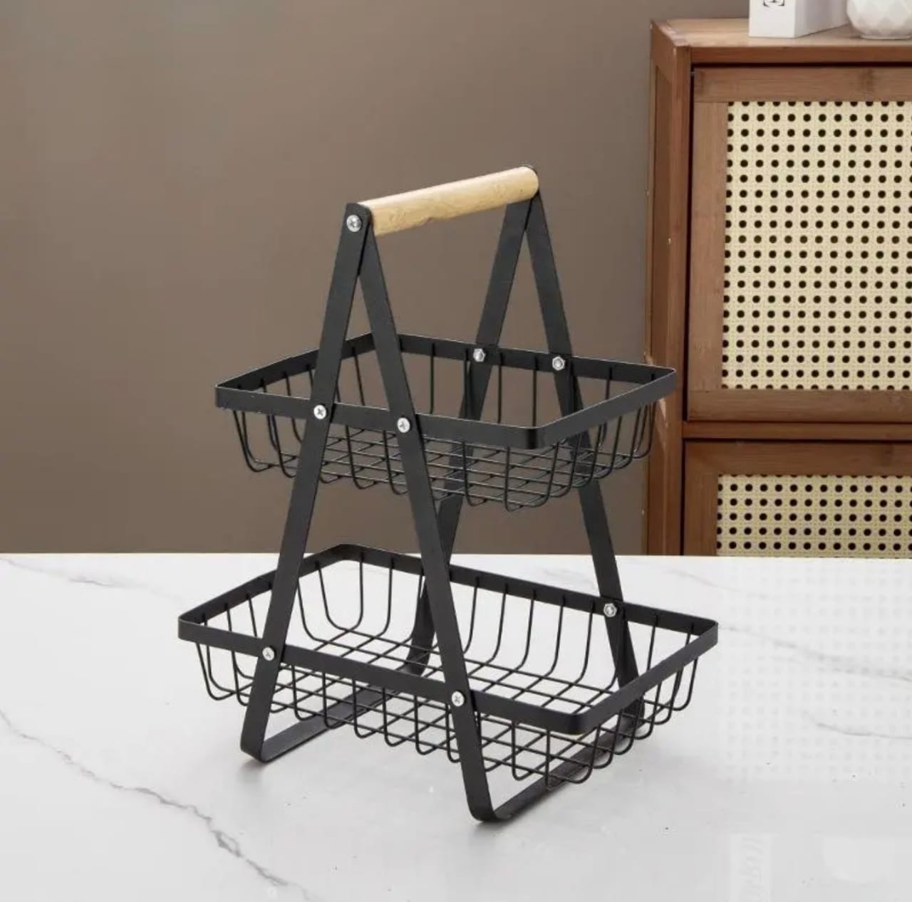 Multi-tier Countertop Fruit Vegetable Storage Basket Rack Shelf, Fruit Display Stand
