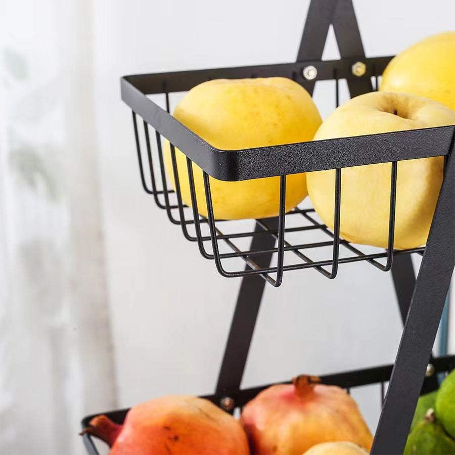 Multi-tier Countertop Fruit Vegetable Storage Basket Rack Shelf, Fruit Display Stand