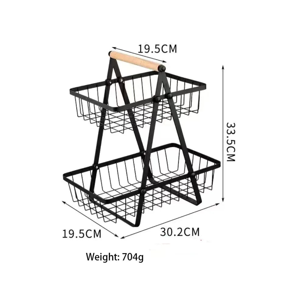 Multi-tier Countertop Fruit Vegetable Storage Basket Rack Shelf, Fruit Display Stand