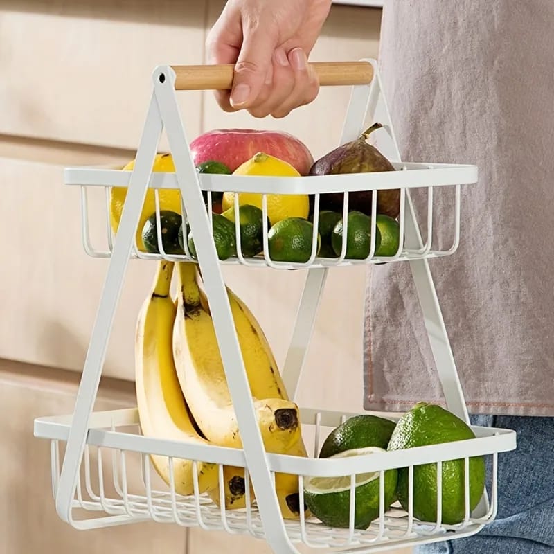 Multi-tier Countertop Fruit Vegetable Storage Basket Rack Shelf, Fruit Display Stand