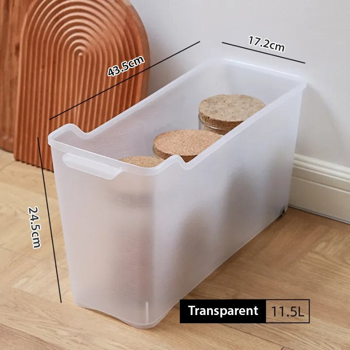 Space Saving Narrow Gap Long Storage Box with Wheels