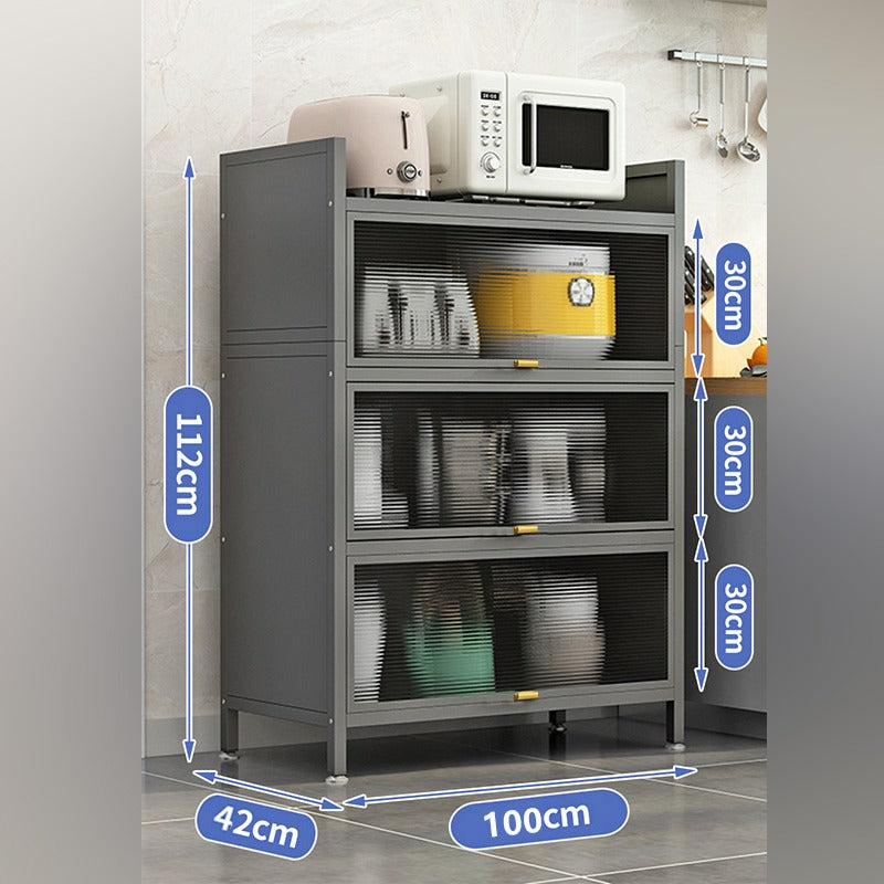 Kitchen Pantry Storage Cabinet Cupboard, Multi-Layer Organizer Shelf Rack