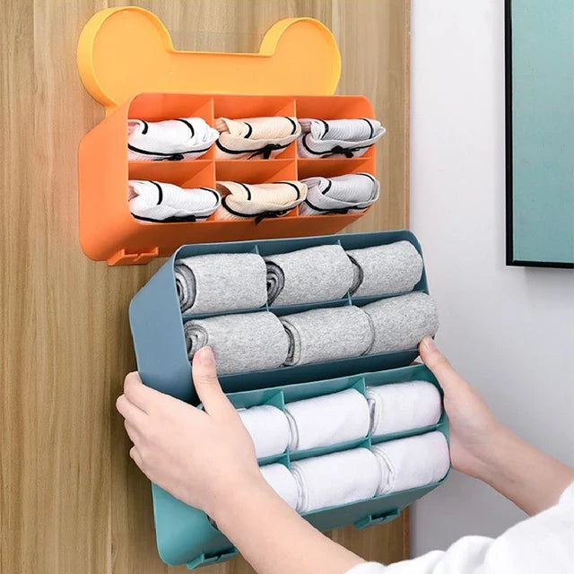 Wall-mounted Creative Underwear Organizer Wardrobe Socks Storage Box