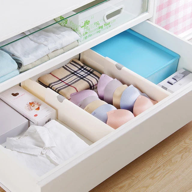 Expandable Adjustable Drawer Separator, Shelf Partition Divider Organizer
