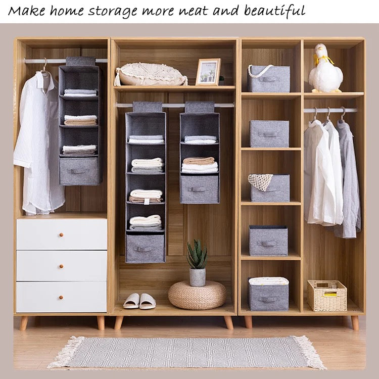 Wardrobe Clothes Storage Bags - Hanging Closet Organizer Shelf for Closet