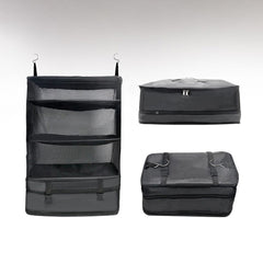 Hanging Travel Shelf Organizer, Luggage Packing Cube Bag, Collapsible Garment Storage Organizer