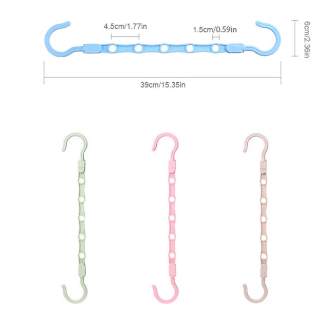 Multifunctional Adjustable Hook Cloth Hanger, Pack Of 5