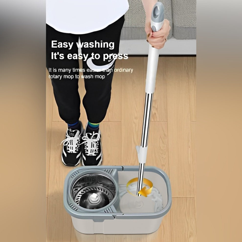 Smart Spin Mop And Bucket With Wringer Set, Household Easy Wring Mop