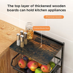 Adjustable Fruit Vegetable Basket Cart - Stackable Home Storage Rack for Kitchen