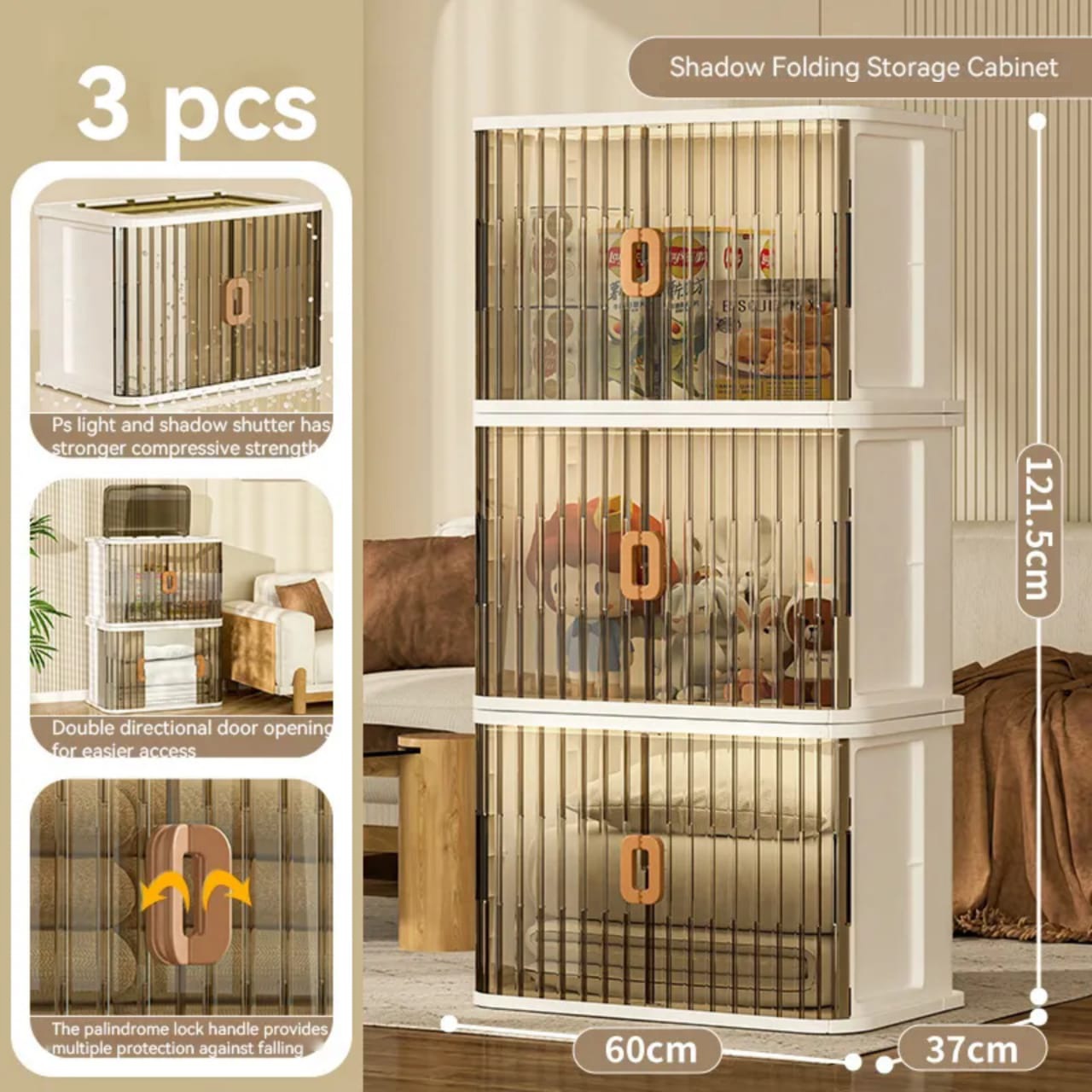 Home Storage Bins, Stackable Closet Organizer Box, Multi-functional Household Storage Container Rack Shelf
