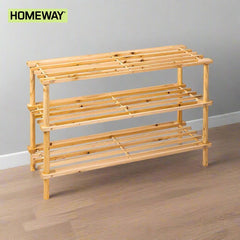 Homeway 3 Tier Wooden Shoe Rack, Shoe Organizer Shelf