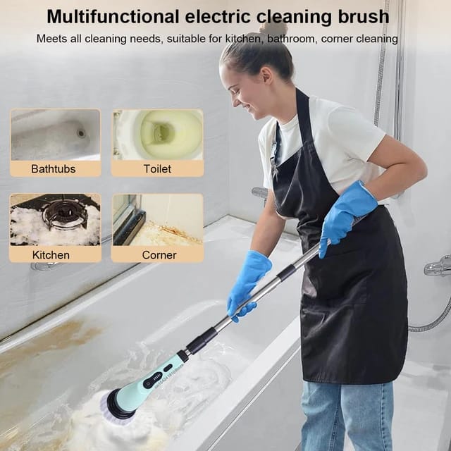 Multifunctional Electric Cleaning Brush - 9-in-1 Cordless Power Spin Scrubber, Household Cleaning Gadget