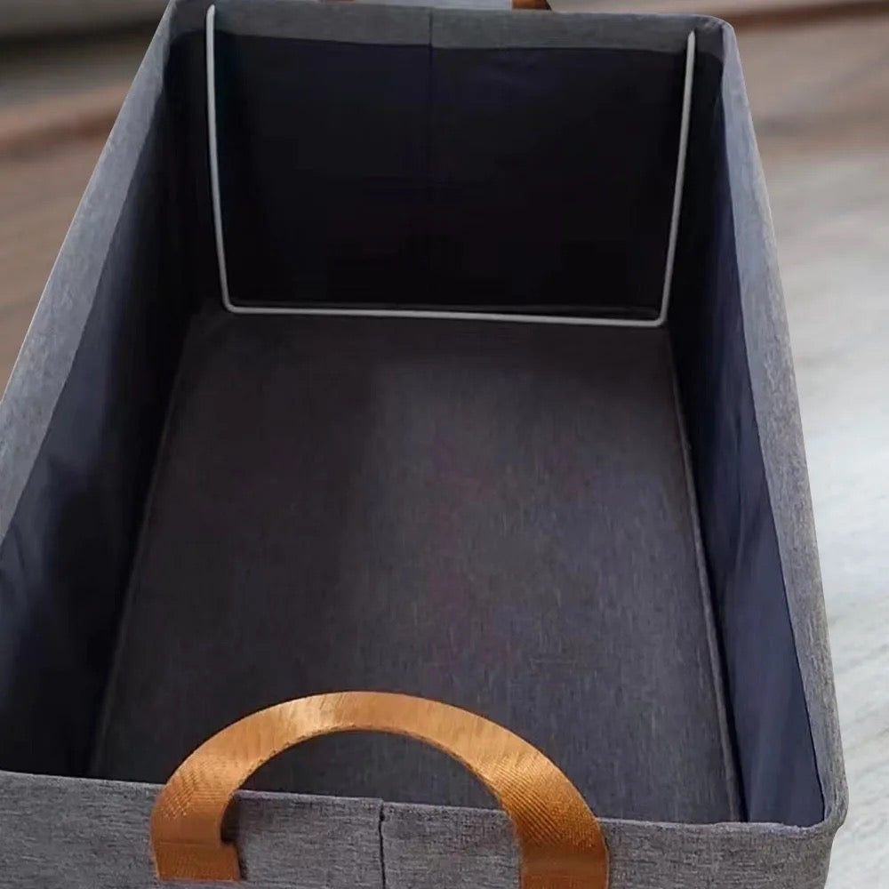 Large Storage Baskets for Shelves, Metal Frame Cloth Wardrobe Storage Organizer