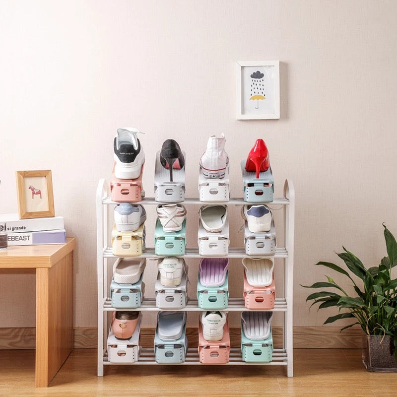 Space Saving Adjustable Shoe Holder, 1 Pair Shoe Rack