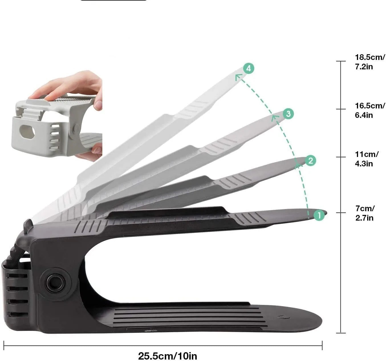 Space Saving Adjustable Shoe Holder, 1 Pair Shoe Rack