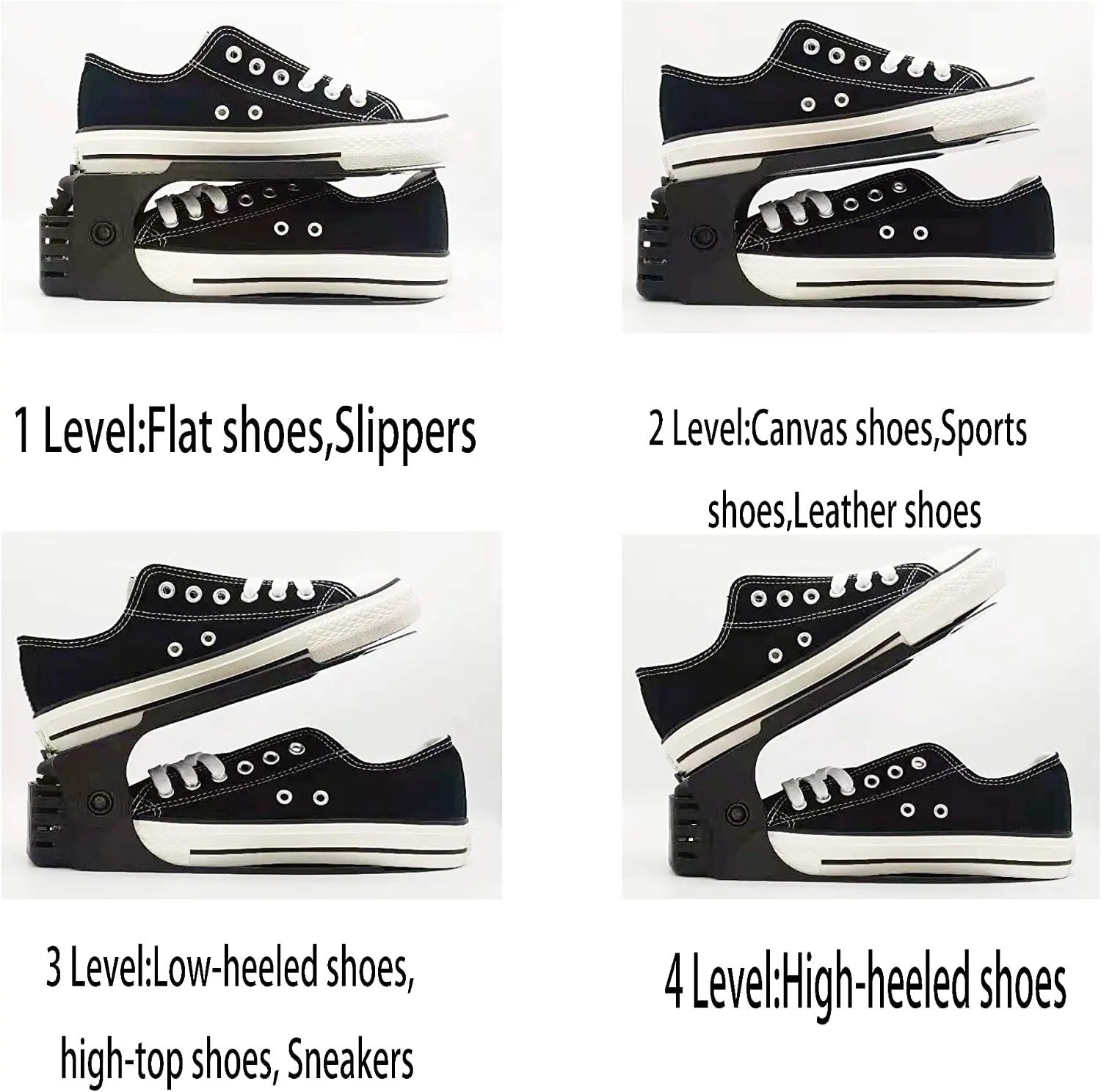 Space Saving Adjustable Shoe Holder, 1 Pair Shoe Rack