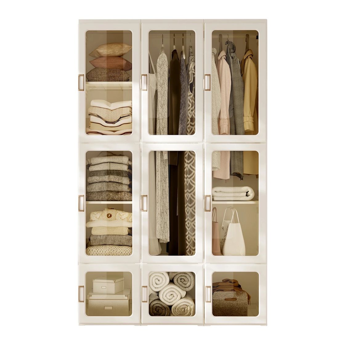 Portable Closet Clothes Wardrobe Storage Organizer with Doors