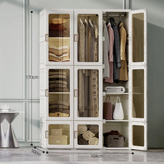 Portable Closet Clothes Wardrobe Storage Organizer with Doors