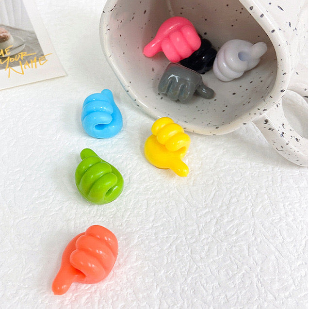 Multifunctional Mini Handy Organizer Hook, Silicone Thumb Hook Headphones Cable Manager (Pack Of 10)