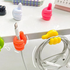 Multifunctional Mini Handy Organizer Hook, Silicone Thumb Hook Headphones Cable Manager (Pack Of 10)