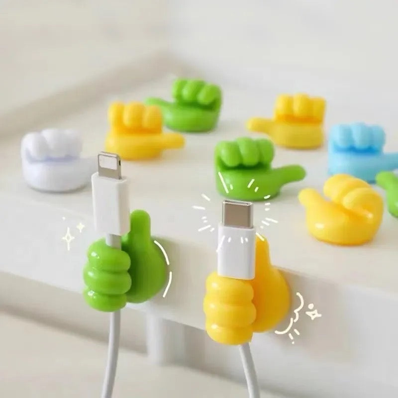 Multifunctional Mini Handy Organizer Hook, Silicone Thumb Hook Headphones Cable Manager (Pack Of 10)