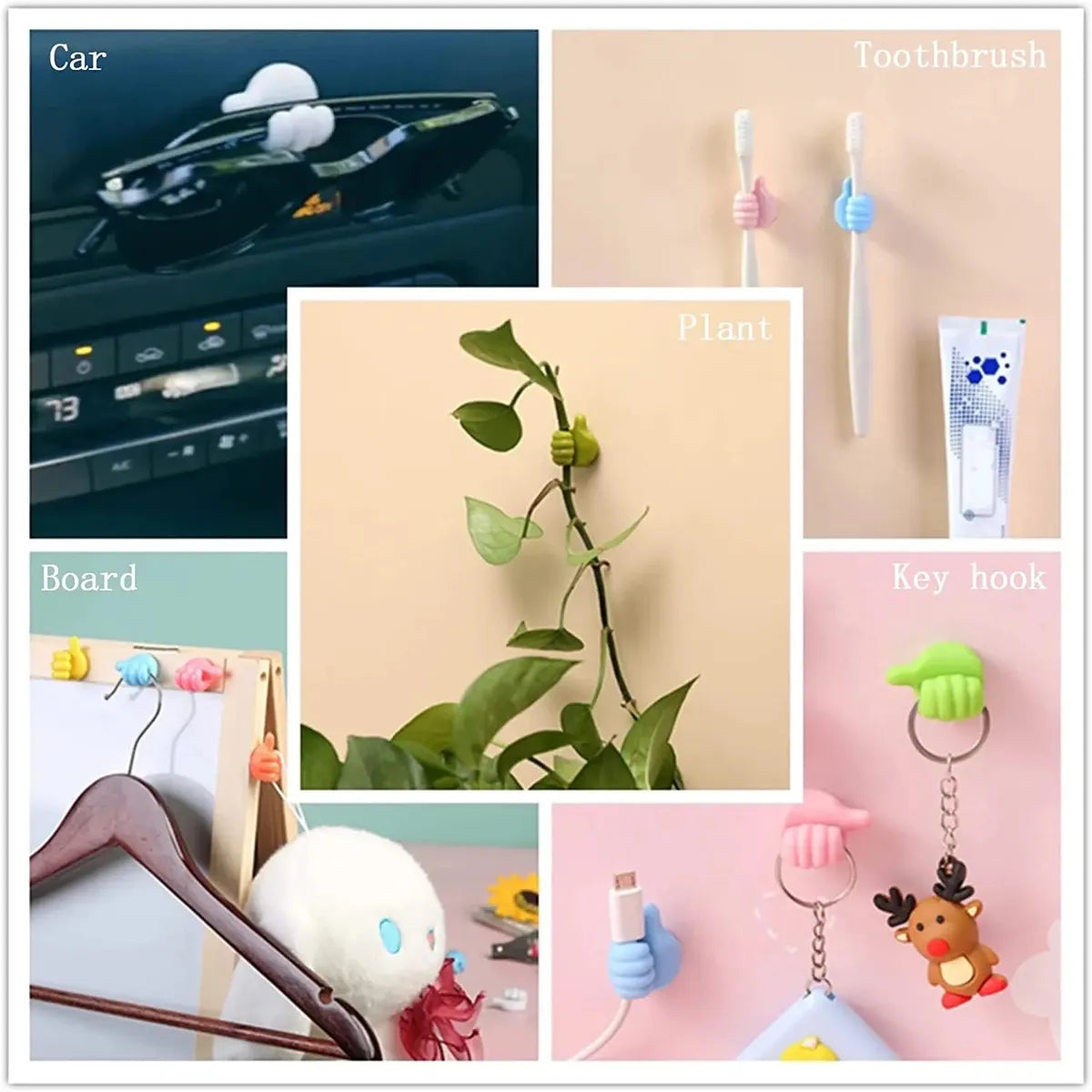 Multifunctional Mini Handy Organizer Hook, Silicone Thumb Hook Headphones Cable Manager (Pack Of 10)