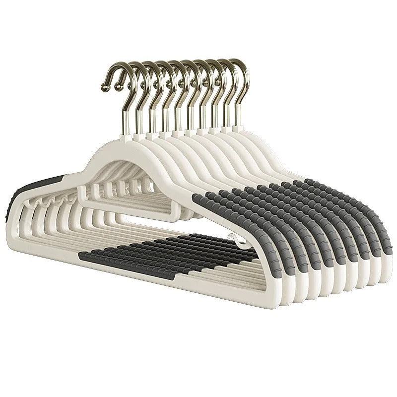 Non-Slip Clothes Hangers [10 Pcs] - Dual-Use Dry and Wet Hangers for Wardrobe