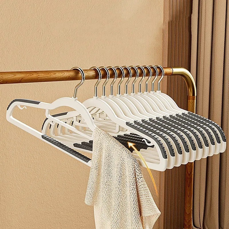 Non-Slip Clothes Hangers [10 Pcs] - Dual-Use Dry and Wet Hangers for Wardrobe