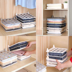 Wardrobe Clothes Stacking Organizer for Shirts and T-Shirts - Neat Closet Space Saver