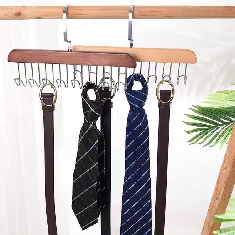 8 Hooks Non-Slip Hanger for Ties Bags Belt Scarves