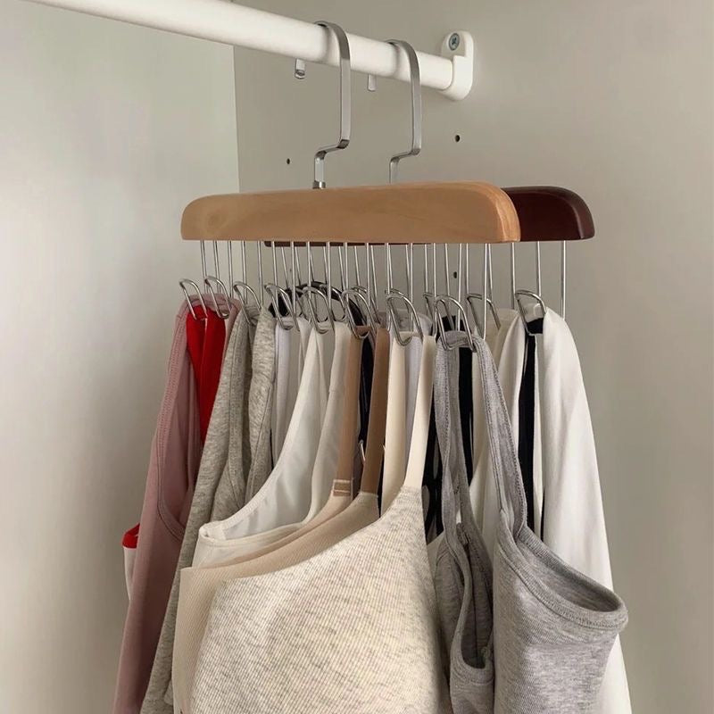 8 Hooks Non-Slip Hanger for Ties Bags Belt Scarves