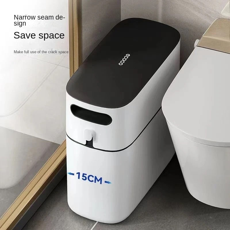 ECOCO Narrow Space Press-type Trash Can, Household Garbage Waste Bin