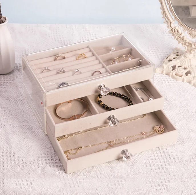 Jewelry Organizer Box, Multi-layer Jewelry Storage Holder with Drawers