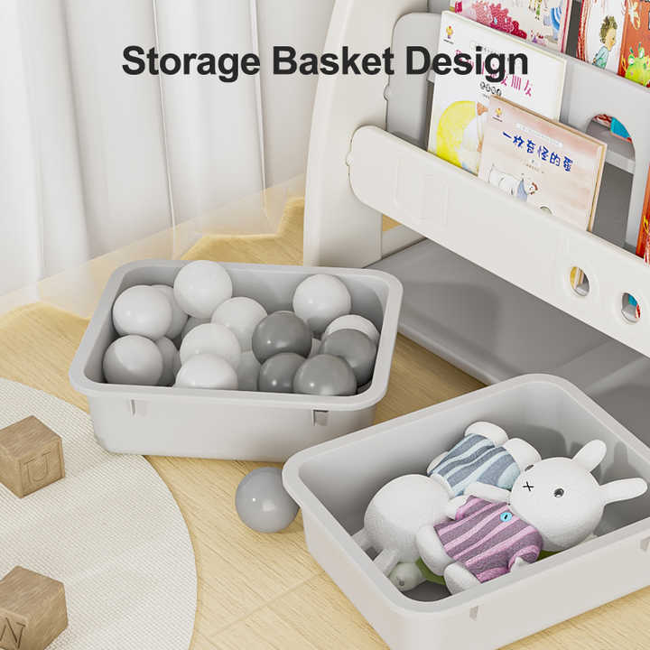 Kids Bookshelf Display Stand, Multi -Layer Bookcase with Storage Bins for Children Room