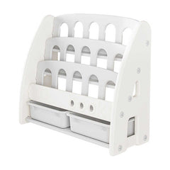 Kids Bookshelf Display Stand, Multi -Layer Bookcase with Storage Bins for Children Room