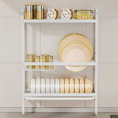 Kitchen Dish Storage Rack, Countertop Dish Drying Organizer Stand for Plates, Cups & Utensils