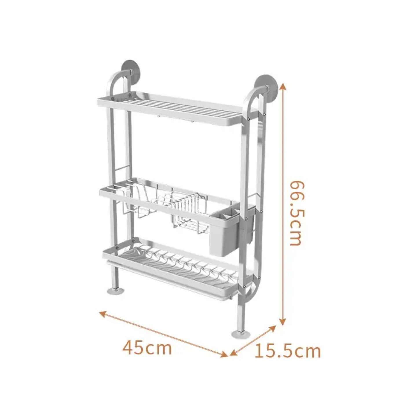 Kitchen Dish Storage Rack, Countertop Dish Drying Organizer Stand for Plates, Cups & Utensils