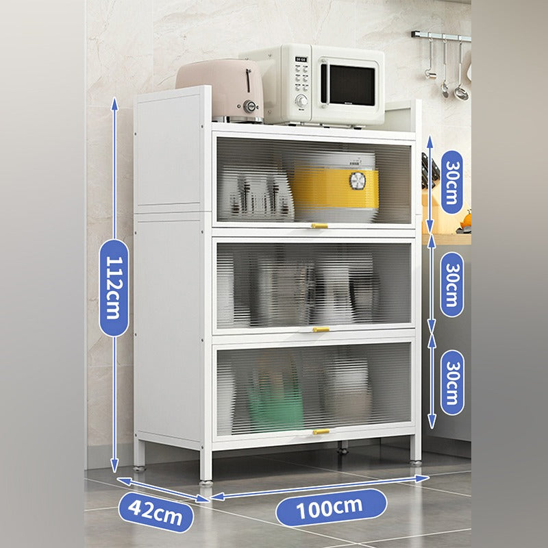 Kitchen Pantry Storage Cabinet Cupboard, Multi-Layer Organizer Shelf Rack