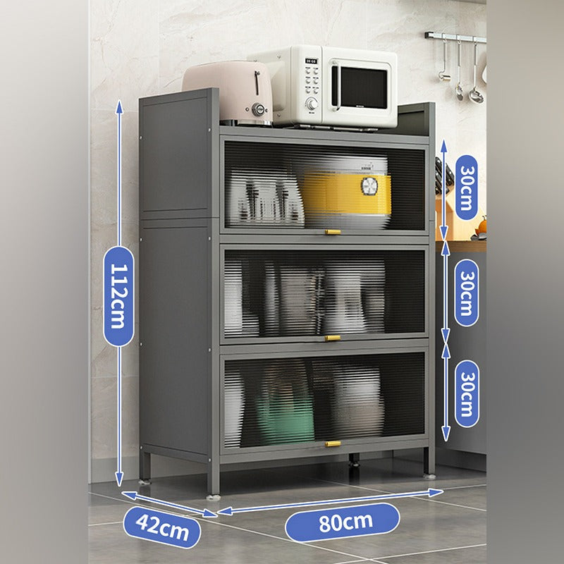Kitchen Pantry Storage Cabinet Cupboard, Multi-Layer Organizer Shelf Rack