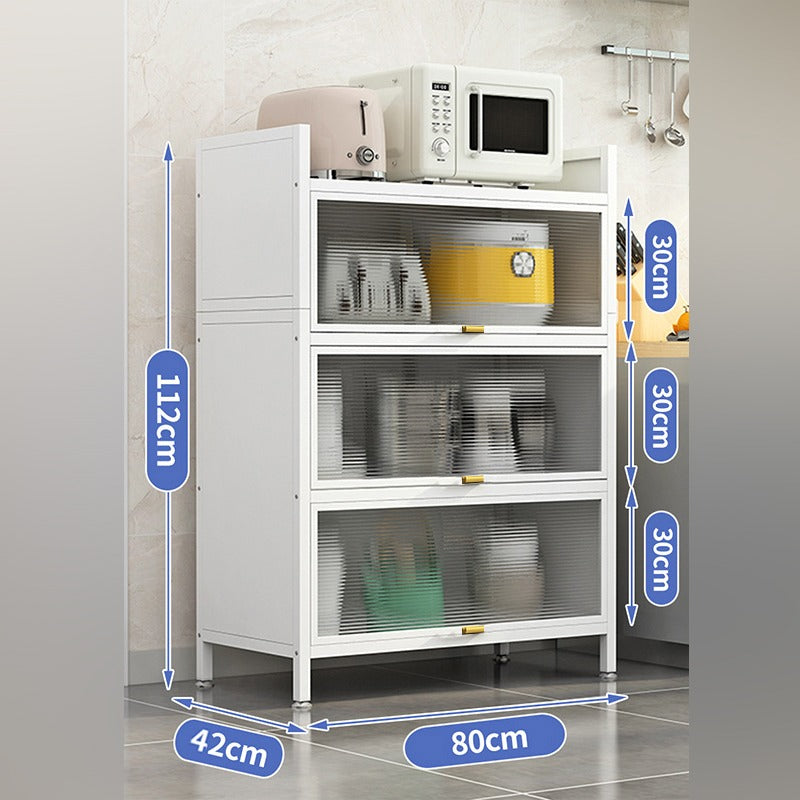 Kitchen Pantry Storage Cabinet Cupboard, Multi-Layer Organizer Shelf Rack