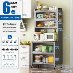 Kitchen Storage Pantry Cabinet Sideboard Cupboard Quick Assembly Storage Rack with Door