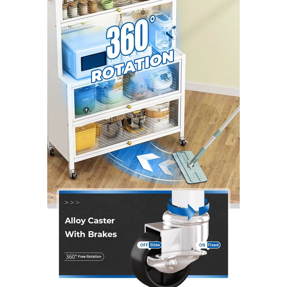 Kitchen Storage Pantry Cabinet Sideboard Cupboard Quick Assembly Storage Rack with Door