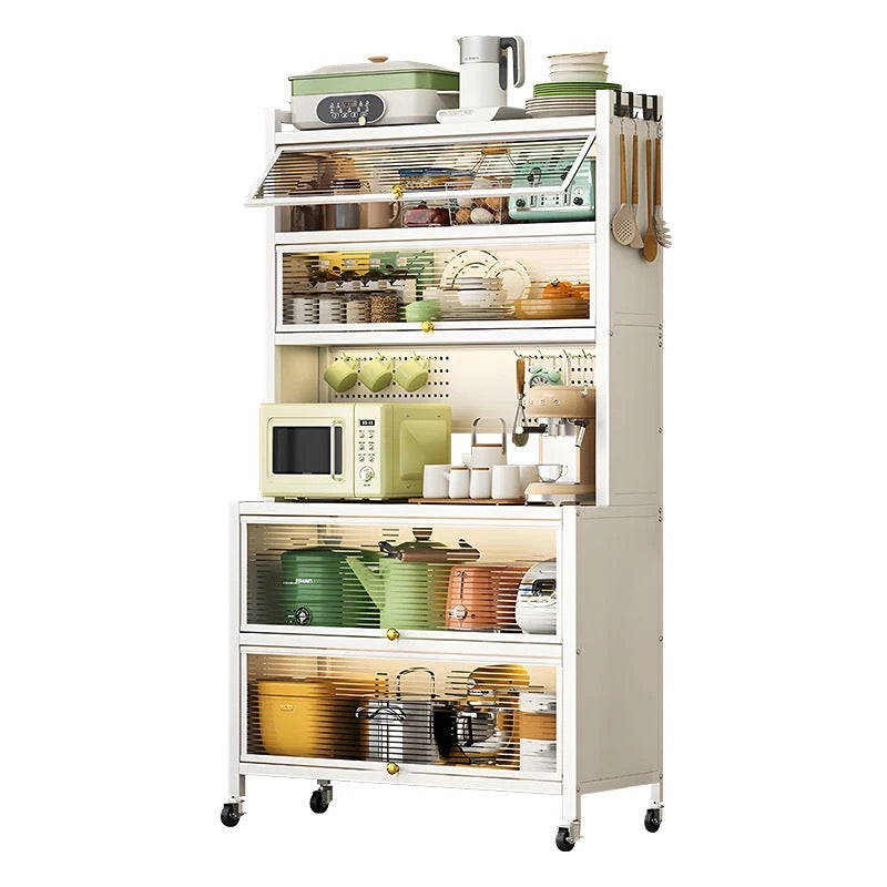 Kitchen Storage Pantry Cabinet Sideboard Cupboard Quick Assembly Storage Rack with Door