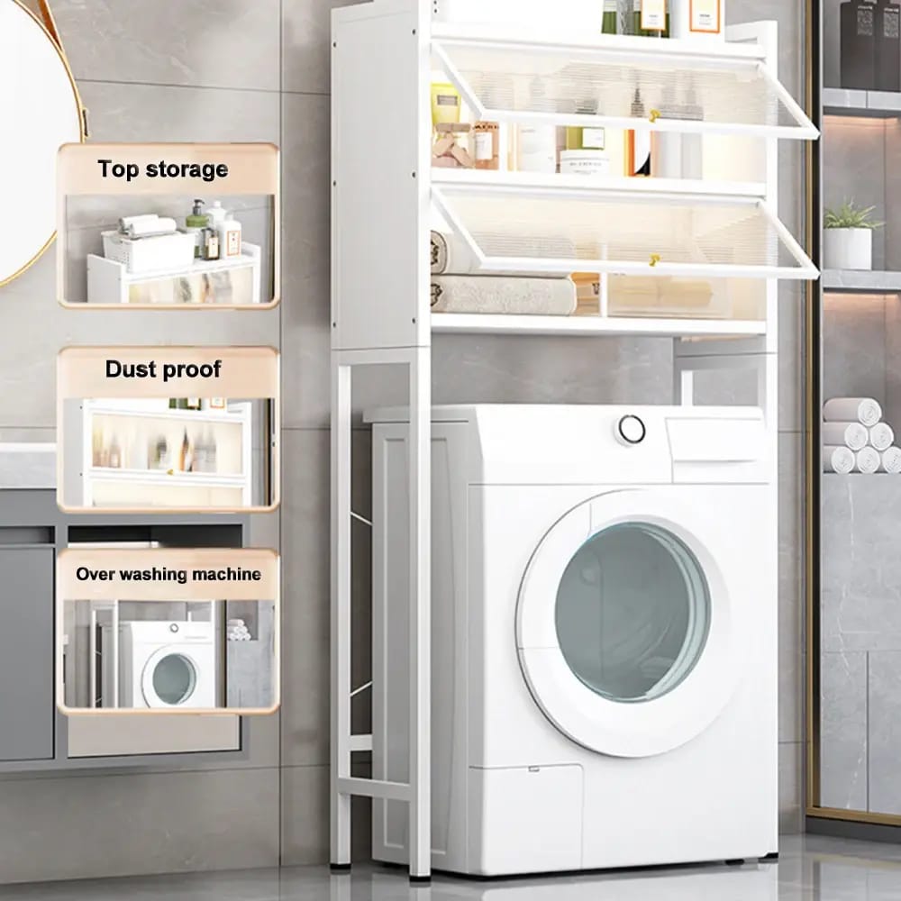 Laundry Room Storage Cabinet Organizer, Washing Machine Storage Rack Holder For Home