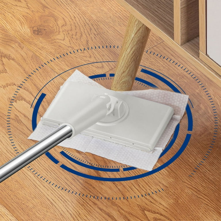 Mini Flat Mop, Floor Cleaning Mop with Replaceable Cloth/ Wipes, Automatic Clip Cloth Hands-free Sweeper Mop