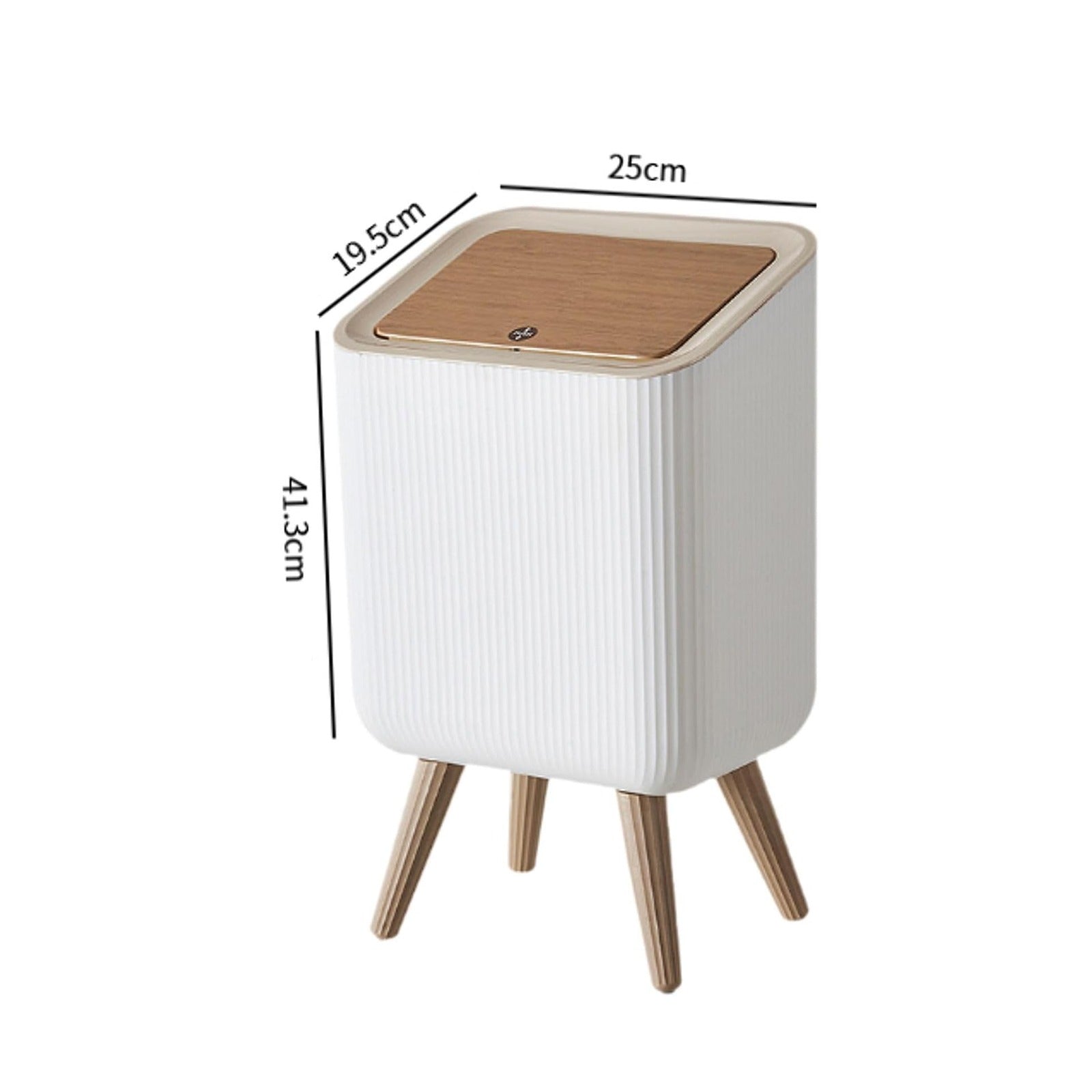 Modern Push Top Trash Can with Lid, Plastic Garbage Bin for Kitchen, Bathroom & Office Use