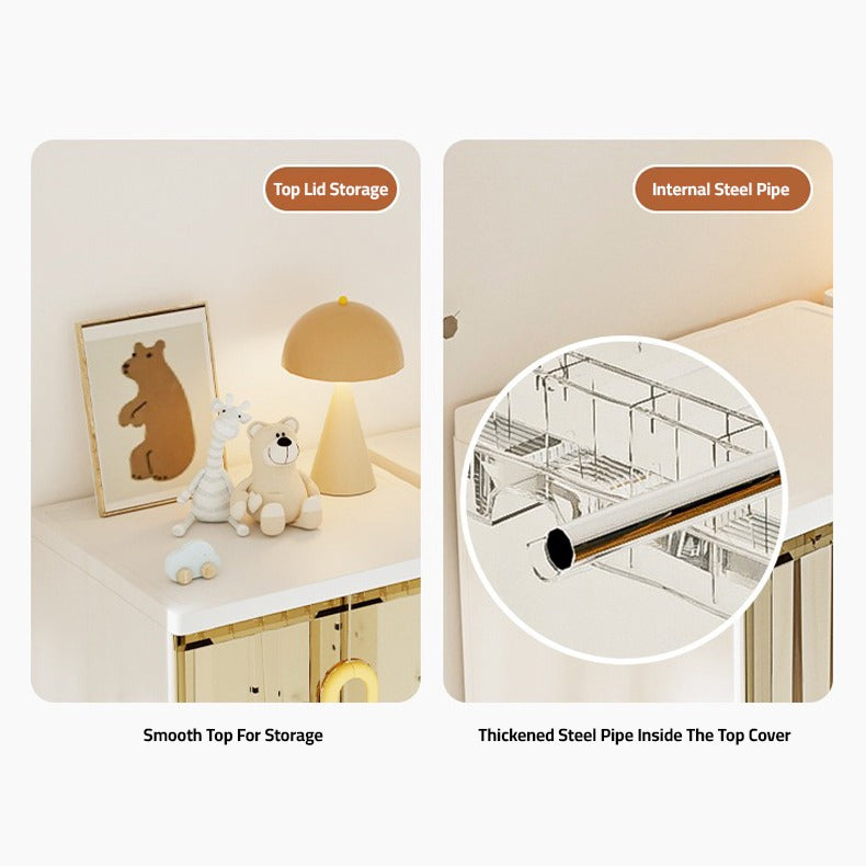 Modern Wardrobe Cloth Storage Cabinet Rack, Hanging Shelf Closet Organizer for Baby to Adult