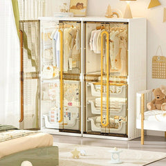 Modern Wardrobe Cloth Storage Cabinet Rack, Hanging Shelf Closet Organizer for Baby to Adult