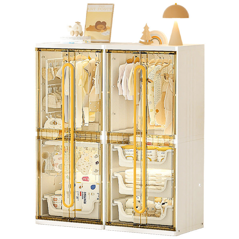 Modern Wardrobe Cloth Storage Cabinet Rack, Hanging Shelf Closet Organizer for Baby to Adult