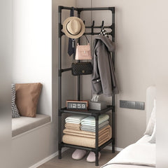 Multi-Layer Clothing Rack, Corner Storage Organizer Shelf, Coat Hat Rack Stand